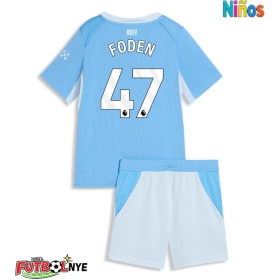 Camiseta Manchester City Phil Foden #47 Primera Equipación para niños 2026-27 manga corta (+ pantalones cortos)
